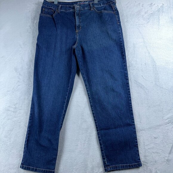 Gloria Vanderbilt Amanda 2.0 Straight Jeans All Around Slimming Womens Blue 14 - Picture 1 of 11